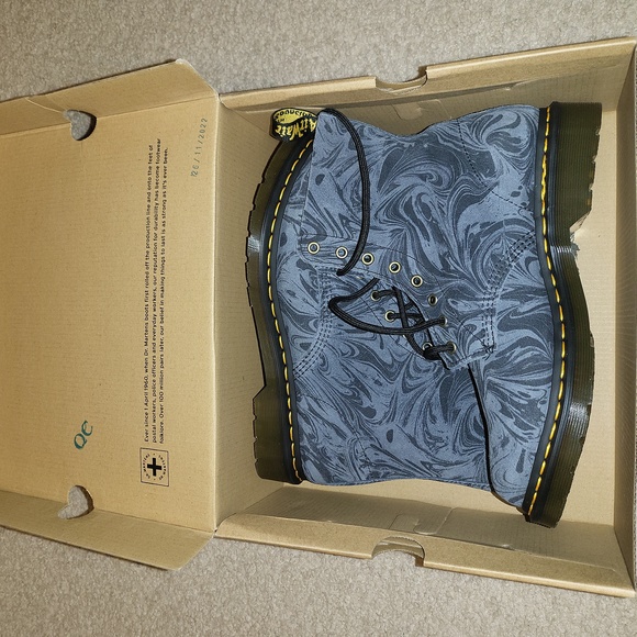 1460 Pascal Marbled Suade Lace Up Boots - Picture 4 of 7